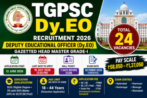 TGPSC Dy.EO Recruitment 2026 Notification Released: 24 Vacancies, Eligibility, Age Limit, Fee and Exam Details